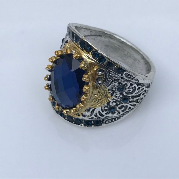 Men Ring Silver/Gold Tone Fashion Rings Unisex - Picture 6 of 8